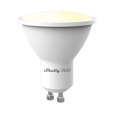 [SHELLYDUOGU10] Foco tipo Gu10 inteligente con señal inalámbrica, color dual blanco y cálido, uso de App Shelly. AC 100-240V
